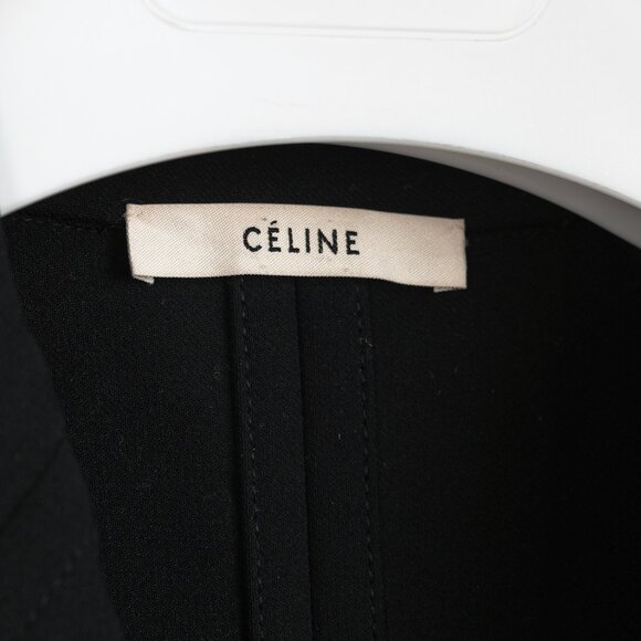 Celine SS/16 Runway Black Wool Crepe White-Button Zip Blazer - Picture 8 of 11